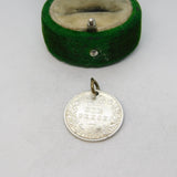 Sterling Silver Queen Victoria Sixpence Coin Charm Pendant Antique 1887