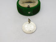 Sterling Silver Queen Victoria Sixpence Coin Charm Pendant Antique 1887