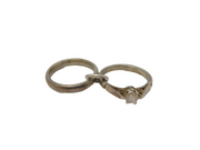 Sterling Silver Wedding & Engagement Ring Charm Pendant Vintage c1970