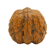 19th Century Japanese Carved Walnut Scholar Pattern Ornament Antique c1830s