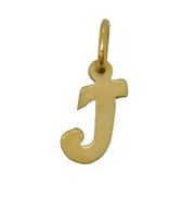 9ct Yellow Gold 'J' Initial Charm Pendant Vintage c1970s