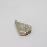 Sterling Silver Top Opening Patterned Locket Charm Pendant Vintage c1970
