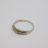 Sterling Silver Patterned Textured Dress Band Ring Vintage c1970 Size L 1/2