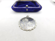 Victorian Sterling Silver Niello Enamel Desert Camel Scene Pendant c1900 Antique