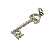 Sterling Silver 21st Birthday Key Charm Pendant Vintage c1970s