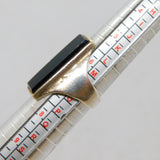 Sterling Silver Black Onyx Oblong Studio Statement Ring Vintage c1970 Size N 1/2