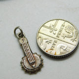 Sterling Silver Mexican Banjo Charm Pendant Vintage c1970