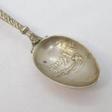Sterling Silver & Enamel Rifle Shooting Teaspoon Antique 1914 Birmingham