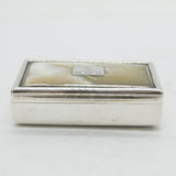 George III Sterling Silver & Mother of Pearl Snuff Box Antique 1825 Birmingham