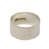 Sterling Silver Wide Plain Wedding Band Ring Vintage c1970 Size M 1/2