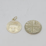 Sterling Silver Taurus The Bull Horoscope Symbol Charm Pendant Vintage c1970