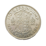 King George VI .500 Silver Half Crown Coin Antique 1945 Very Fine Condition