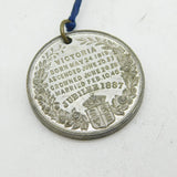Queen Victoria White Metal Golden Jubilee Celebration Medal Antique 1887