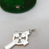 Sterling Silver & Gilt Cross Charm Pendant Vintage c1970