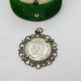 Sterling Silver King George V Threepence Charm Pendant Antique 1936