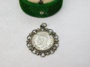 Sterling Silver King George V Threepence Charm Pendant Antique 1936