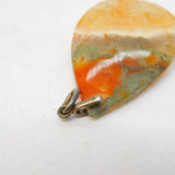 Sterling Silver Mounted Dendritic Agate Drop Pendant Antique c1930 Art Deco