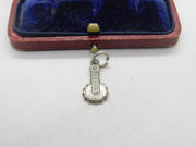 Sterling Silver Musical Banjo Charm Pendant Vintage c1970