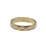 Italian Sterling Silver Patterned Wedding Band Ring Modern c2000 Size P 1/2
