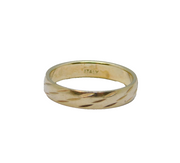 Italian Sterling Silver Patterned Wedding Band Ring Modern c2000 Size P 1/2