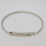Sterling Silver Brilliant Cut Diamond Modernist Bangle Bracelet Vintage