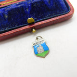 Sterling Silver and Enamel Aberystwyth Travel Shield Charm Pendant Vintage c1970