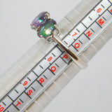 Sterling Silver Triple Oval Mystic Sapphire Dress Ring Vintage c1970 Size O 1/2