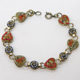 Italian 20th Century Floral Micro Mosaic Panel Bracelet Antique c1920