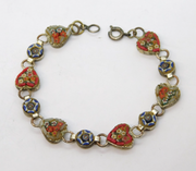 Italian 20th Century Floral Micro Mosaic Panel Bracelet Antique c1920