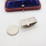 Sterling Silver Modernist Diamond Paste Drop Charm Pendant Vintage c1970