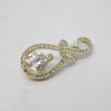 Sterling Silver Paste Set Sparkling Dress Charm Pendant Vintage c1970s