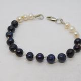 Sterling Silver Simulated Pearl Dress Bracelet Vintage c1990s