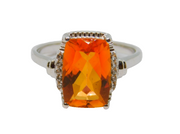 Sterling Silver Mystic Topaz & Spinel Dress Ring Vintage c1970 Size N 1/2