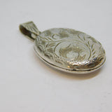 Sterling Silver Patterned Locket Charm Pendant Vintage c1970