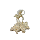Sterling Silver Flamenco Dancing Lady Charm Pendant Vintage c1970