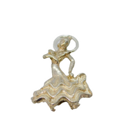 Sterling Silver Flamenco Dancing Lady Charm Pendant Vintage c1970