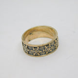 Sterling Silver Ships Wheel Pattern Identity Band Ring Vintage c1970 Size R