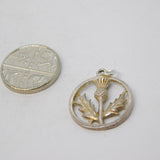 Sterling Silver Scottish Thistle Charm Pendant Vintage c1970