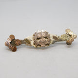 Edwardian Gold & Sterling Silver Floral Sweetheart Brooch Antique 1906 Bham
