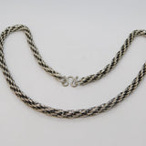 Sterling Silver Chunky Woven Rope Chain Necklace Vintage c1970s 44cm Length
