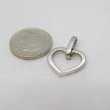 Sterling Silver Diamond Set Heart Drop Charm Pendant Vintage c1970s