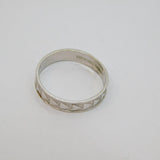Sterling Silver Triangle Repeat Pattern Dress Band Ring Modern c1990 Size M 1/2