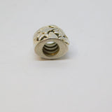 Sterling Silver Floral Charm Bead For Bracelet Vintage c2000