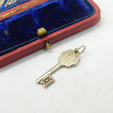 Sterling Silver Commemorative 18th Birthday Key Charm Pendant Vintage c1970