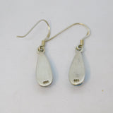 Pair of Sterling Silver Blue Shell Peadrop Hook Earrings Vintage c1970