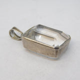 Sterling Silver & Large Crystal Set Drop Pendant Vintage c1970s
