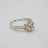 Sterling Silver Sparkling CZ Cross Over Band Dress Ring Modern c2000 Size Q