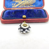Sterling Silver and Coloured Glass Floral Bead Charm Pendant Vintage c1970