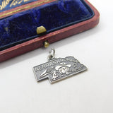 Sterling Silver State of Nebraska USA Charm Pendant Vintage c1970