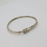 Sterling Silver Diamond Set Rennie Macintosh Style Bangle Bracelet Modern c1990